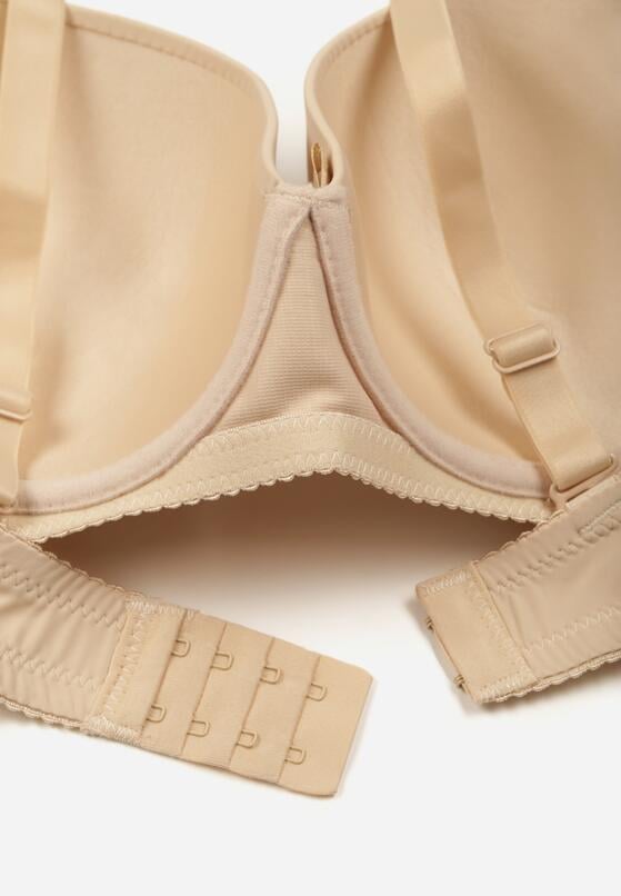 Beżowy Gładki Biustonosz Zdobiony Kokardką Ocerien 2