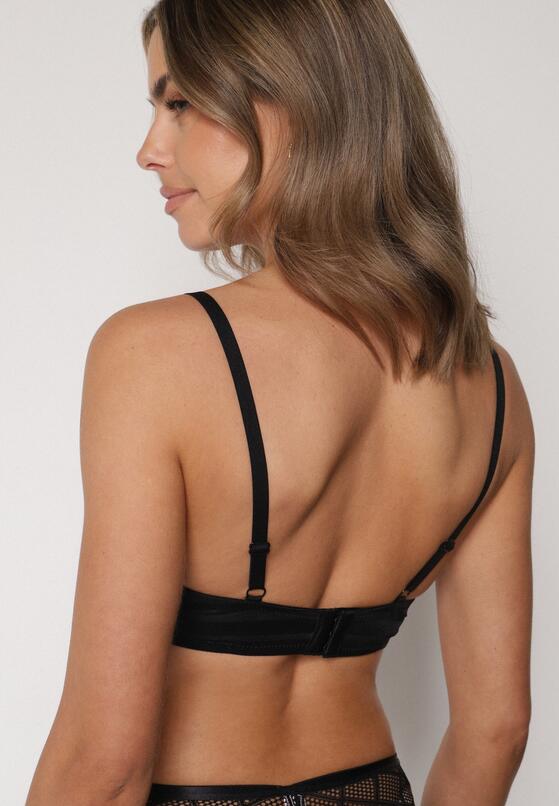 Czarny Koronkowy Biustonosz z Ozdobnymi Kokardkami na Ramiączkach Aeleolopei 3