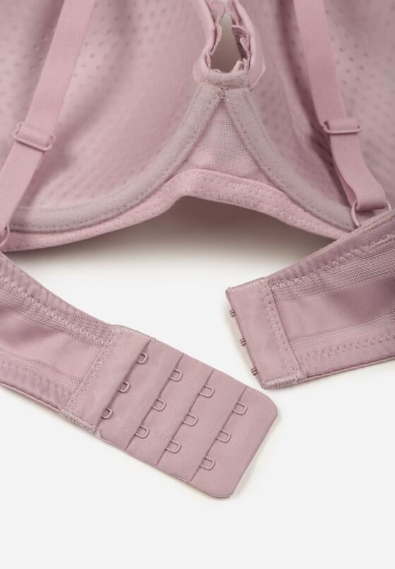 Fioletowy Koronkowy Biustonosz z Ozdobnymi Kokardkami na Ramiączkach Aeleolopei 2