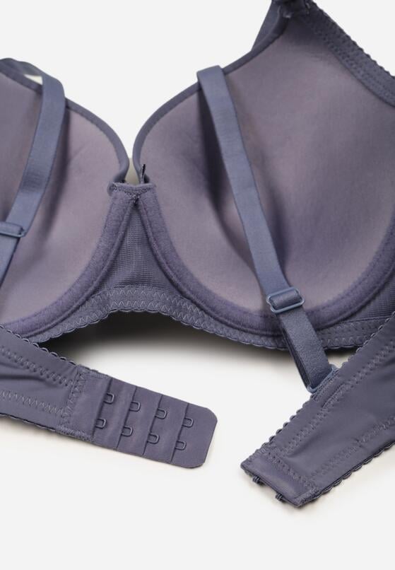 Granatowy Klasyczny Biustonosz o Gładkim Wykończeniu Lamisa 2