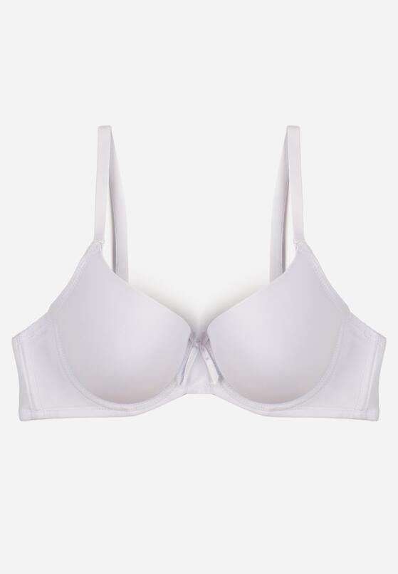 Biały Klasyczny Biustonosz o Gładkim Wykończeniu Lamisa 1