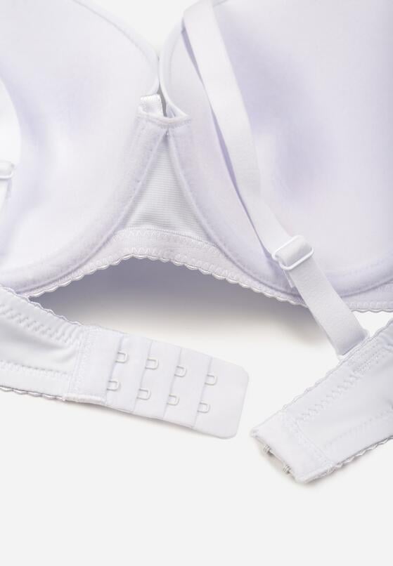 Biały Klasyczny Biustonosz o Gładkim Wykończeniu Lamisa 2