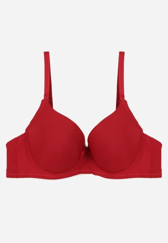 Bordowy Klasyczny Biustonosz o Gładkim Wykończeniu Lamisa 1