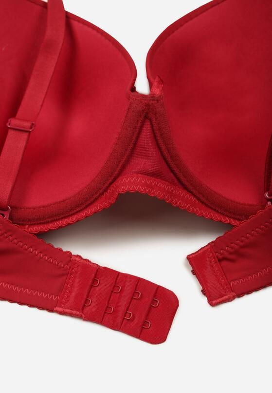 Bordowy Klasyczny Biustonosz o Gładkim Wykończeniu Lamisa 2