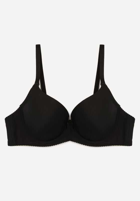 Czarny Klasyczny Biustonosz o Gładkim Wykończeniu Lamisa 1