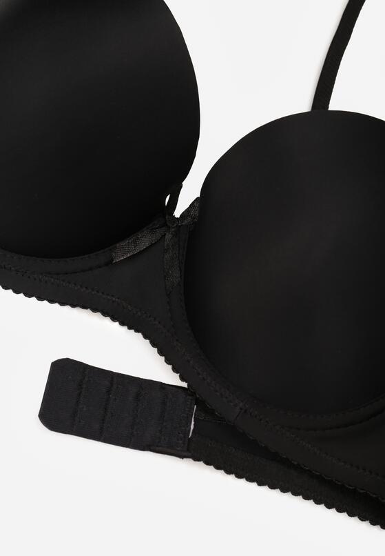 Czarny Klasyczny Biustonosz o Gładkim Wykończeniu Lamisa 7