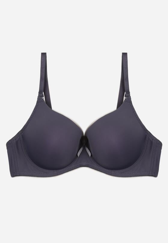 Granatowy Klasyczny Biustonosz o Gładkim Wykończeniu z Kokardką Adothyia 1