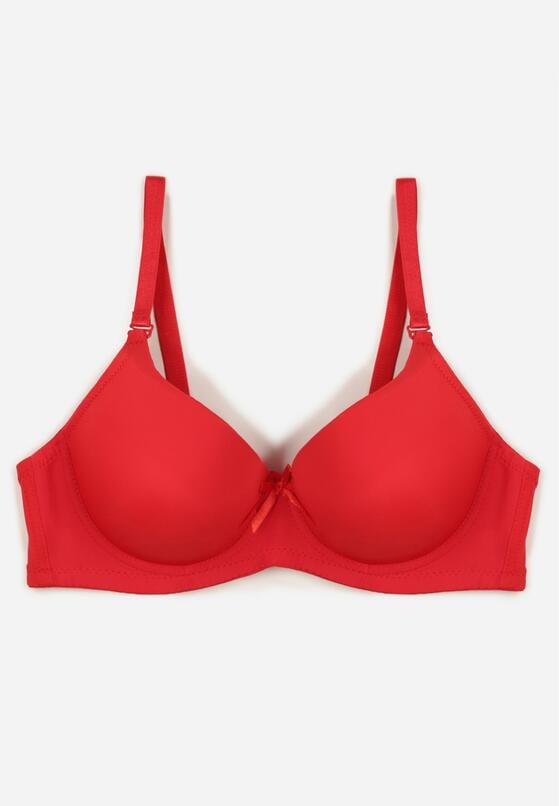 Czerwony Klasyczny Biustonosz o Gładkim Wykończeniu z Kokardką Adothyia 1