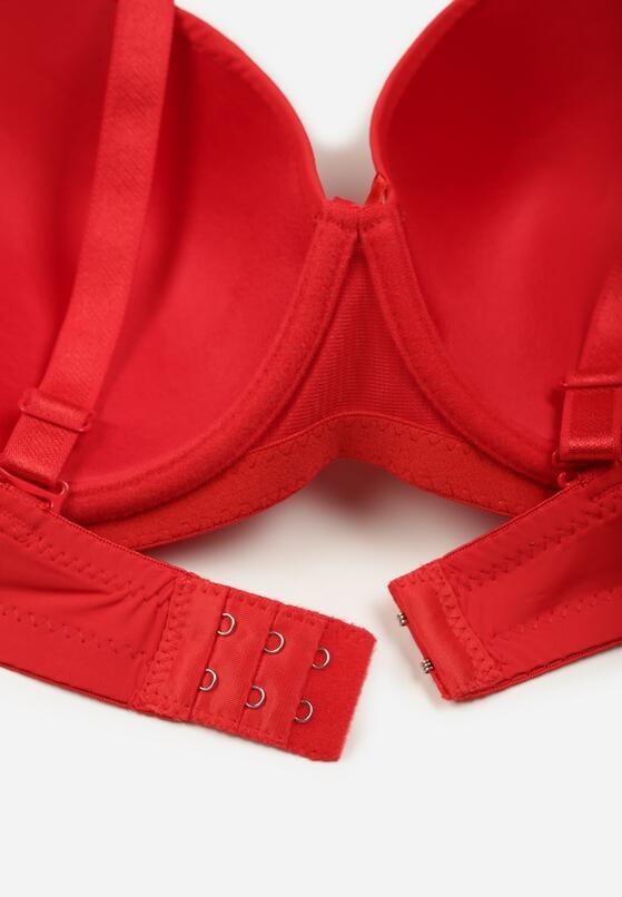 Czerwony Klasyczny Biustonosz o Gładkim Wykończeniu z Kokardką Adothyia 2