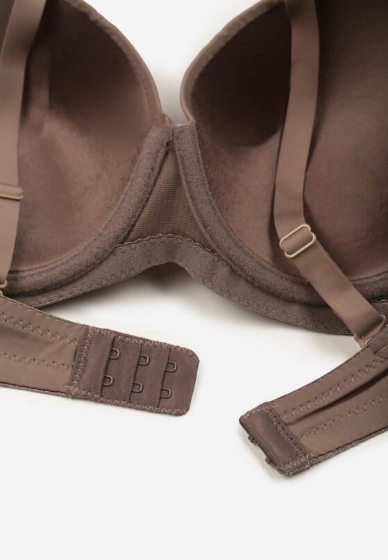 Beżowy Klasyczny Biustonosz o Gładkim Wykończeniu z Kokardką Adothyia 2