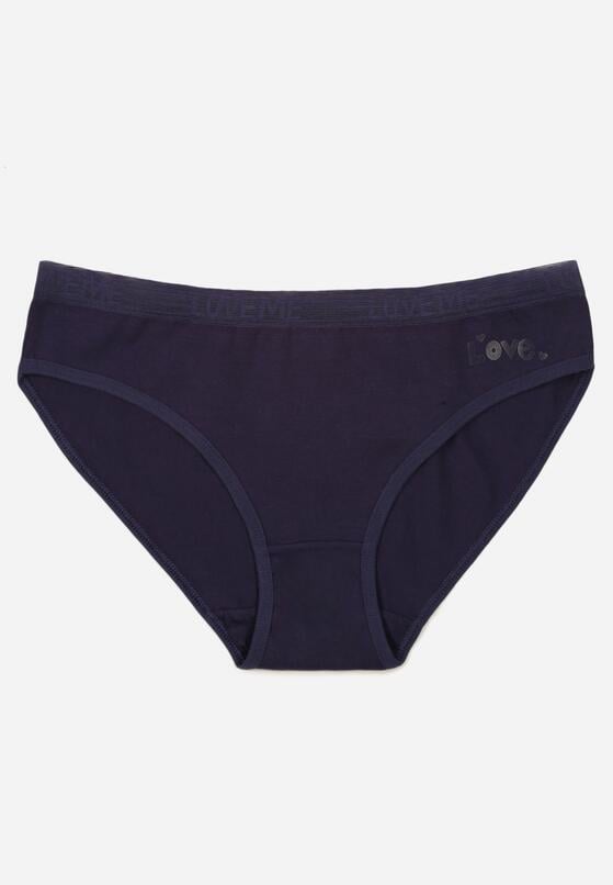 Granatowe Majtki Figi z Bawełną i Ozdobnymi Napisami Phioreia 1