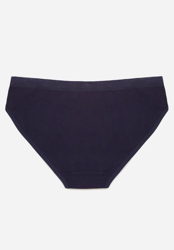 Granatowe Majtki Figi z Bawełną i Ozdobnymi Napisami Phioreia 2