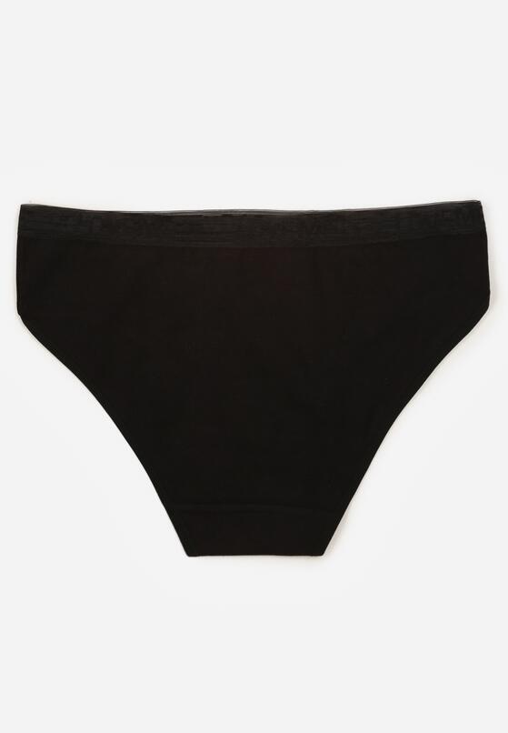 Czarne Majtki Figi z Bawełną i Ozdobnymi Napisami Phioreia 2