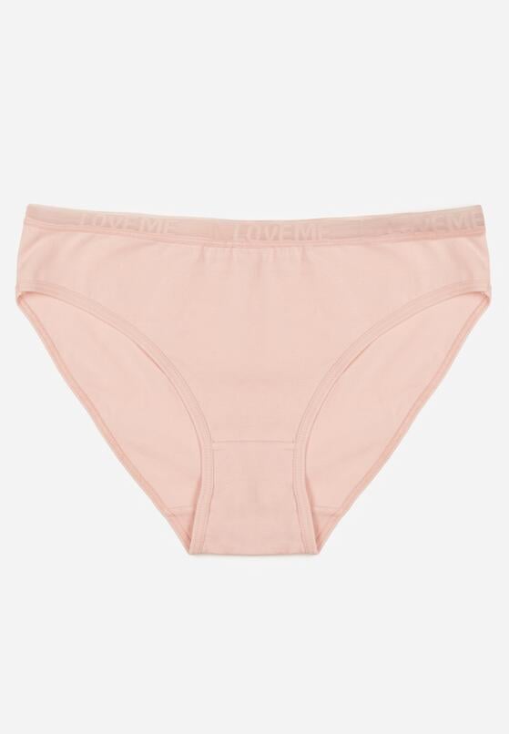 Jasnoróżowe Majtki Figi z Bawełną i Ozdobnymi Napisami Phioreia 1