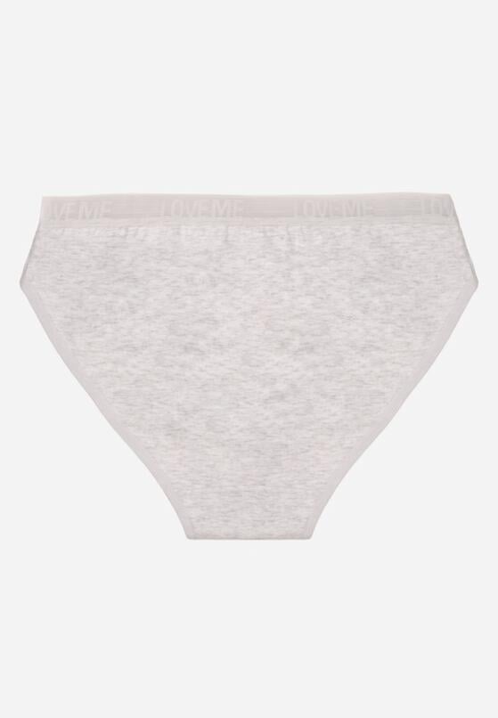 Jasnoszare Majtki Figi z Bawełną i Ozdobnymi Napisami Phioreia 2