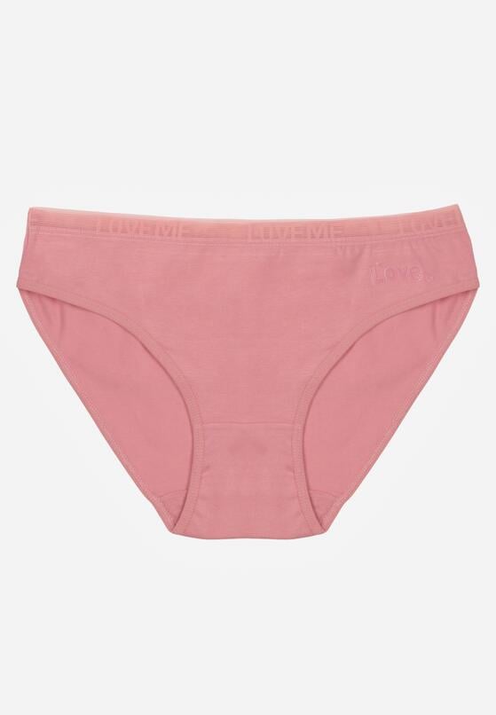 Ciemnoróżowe Majtki Figi z Bawełną i Ozdobnymi Napisami Phioreia 1