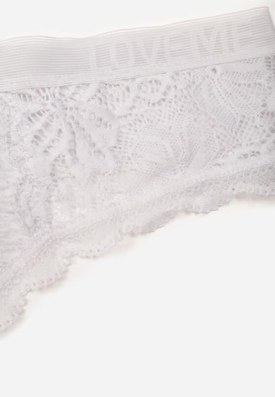 Jasnoszare Majtki Stringi z Subtelną Koronką z Bawełną Adriedah 3