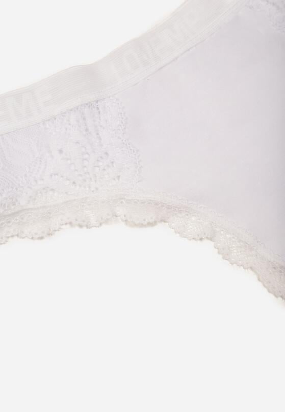 Białe Majtki Stringi z Subtelną Koronką z Bawełną Adriedah 3