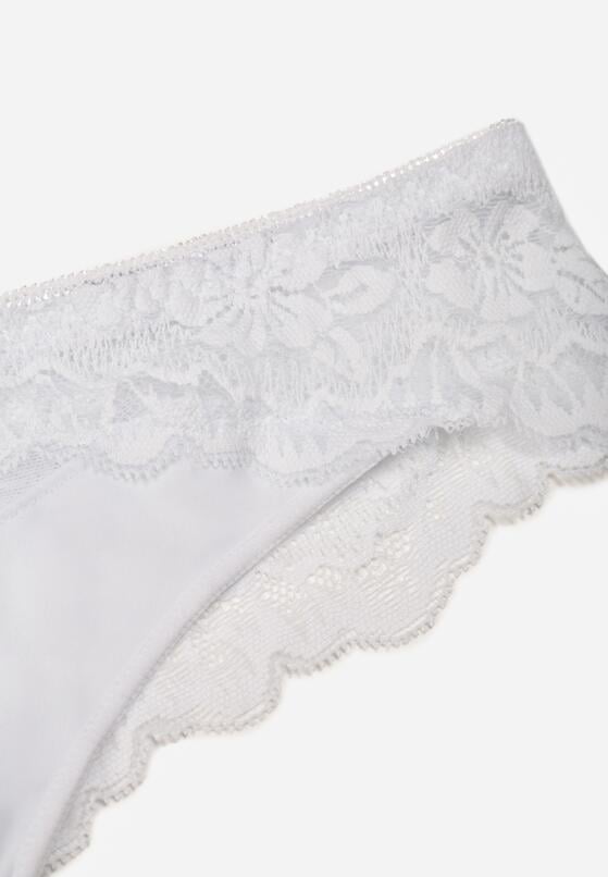 Białe Majtki Typu Stringi z Koronką Nedareanes 3