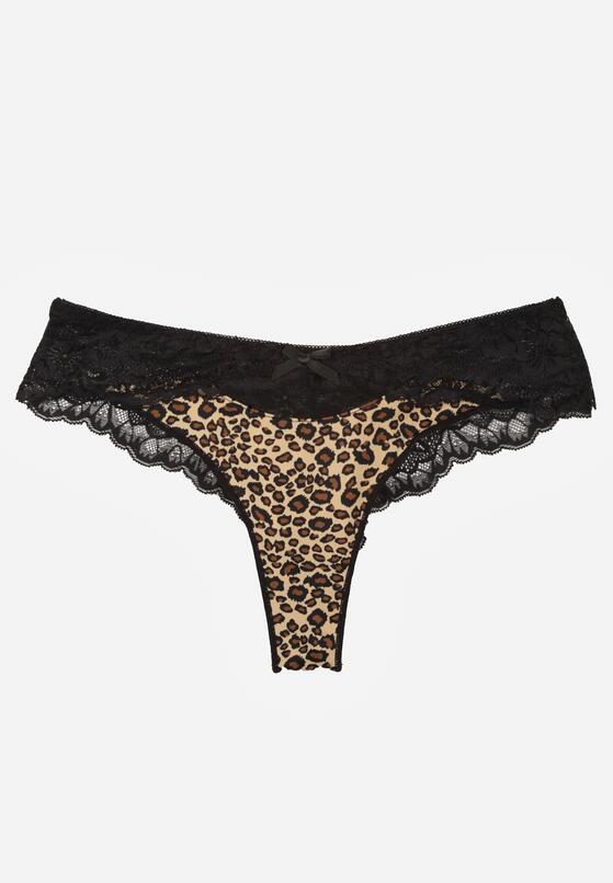 Panterkowe Majtki Typu Stringi z Koronką Nedareanes 1