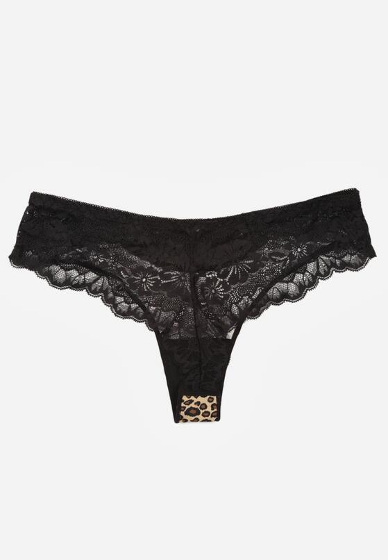 Panterkowe Majtki Typu Stringi z Koronką Nedareanes 2