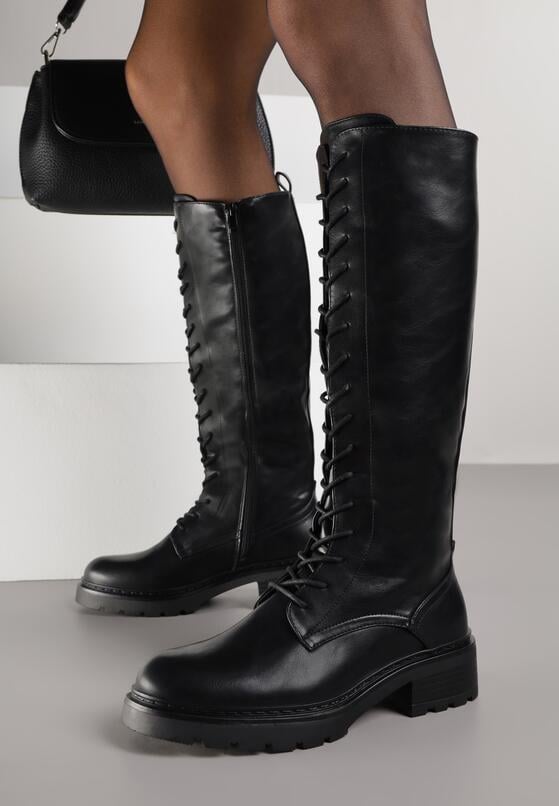 Czarne Kozaki w Stylu Workerów Cahrarah 2