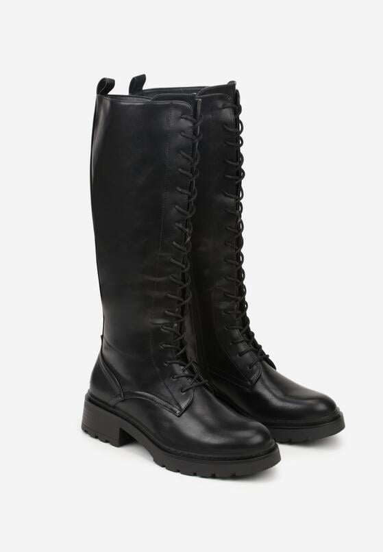 Czarne Kozaki w Stylu Workerów Cahrarah 5