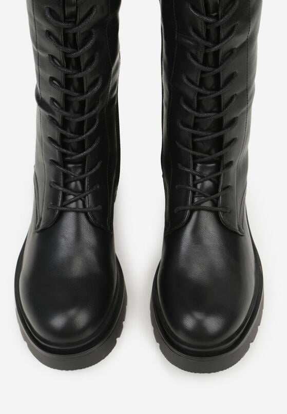 Czarne Kozaki w Stylu Workerów Cahrarah 6