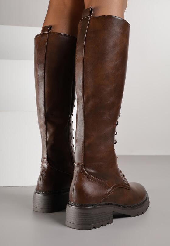 Brązowe Kozaki w Stylu Workerów Cahrarah 3