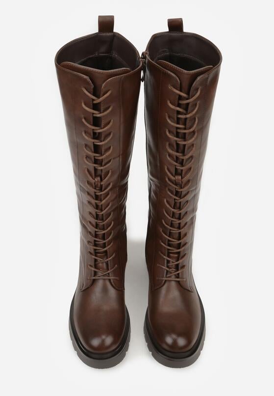 Brązowe Kozaki w Stylu Workerów Cahrarah 6