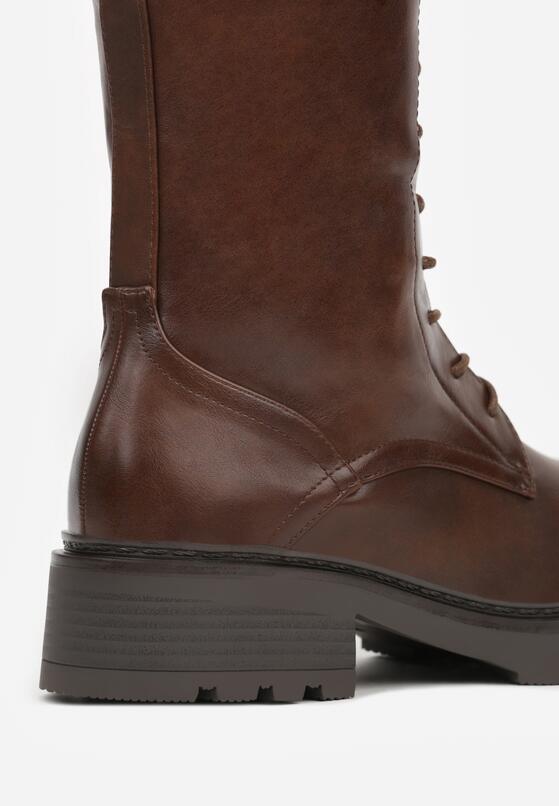 Brązowe Kozaki w Stylu Workerów Cahrarah 9