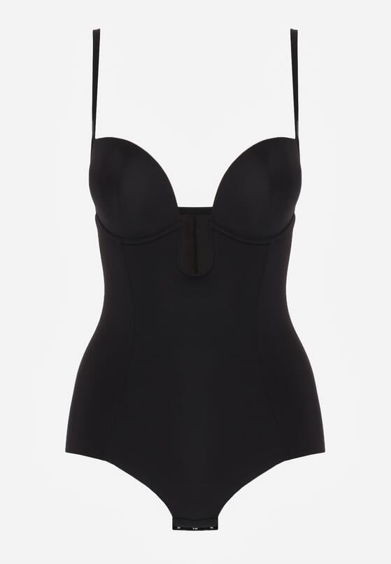 Czarne Bieliźniane Body Modelujące z Wyciętym Dekoltem Theloria 1