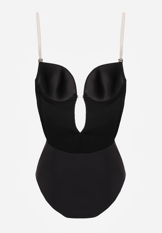 Czarne Bieliźniane Body z Odkrytymi Plecami i Wyciętym Dekoltem Terise 5