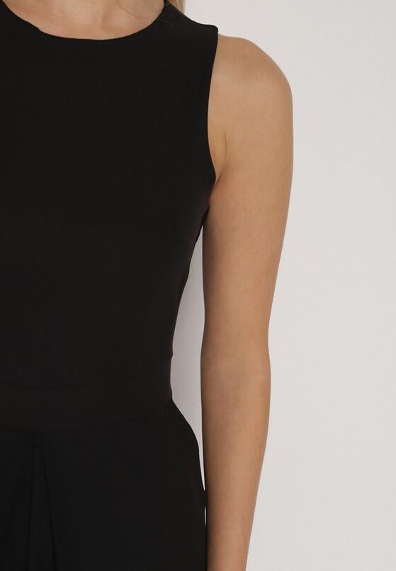 Czarny Elegancki Kombinezon z Ozdobnymi Zakładkami Zellysha 5