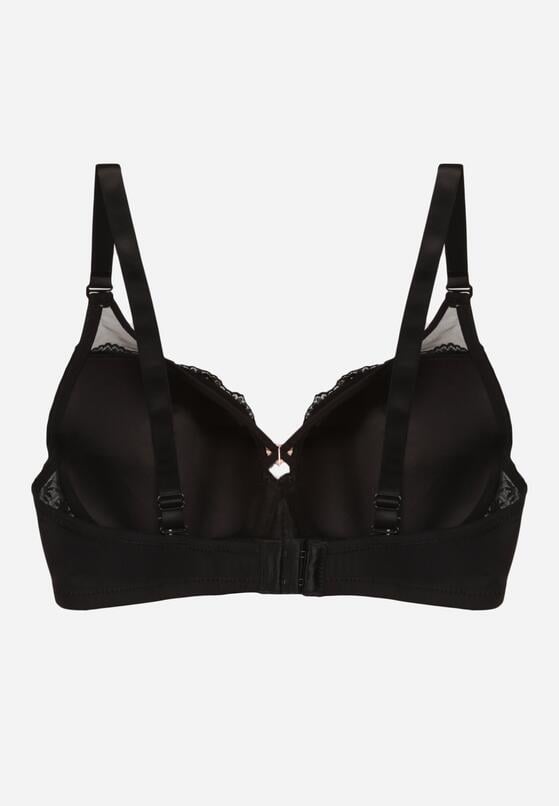 Czarny Koronkowy Biustonosz Ozdobiony Cyrkoniowym Sercem Galirope 2