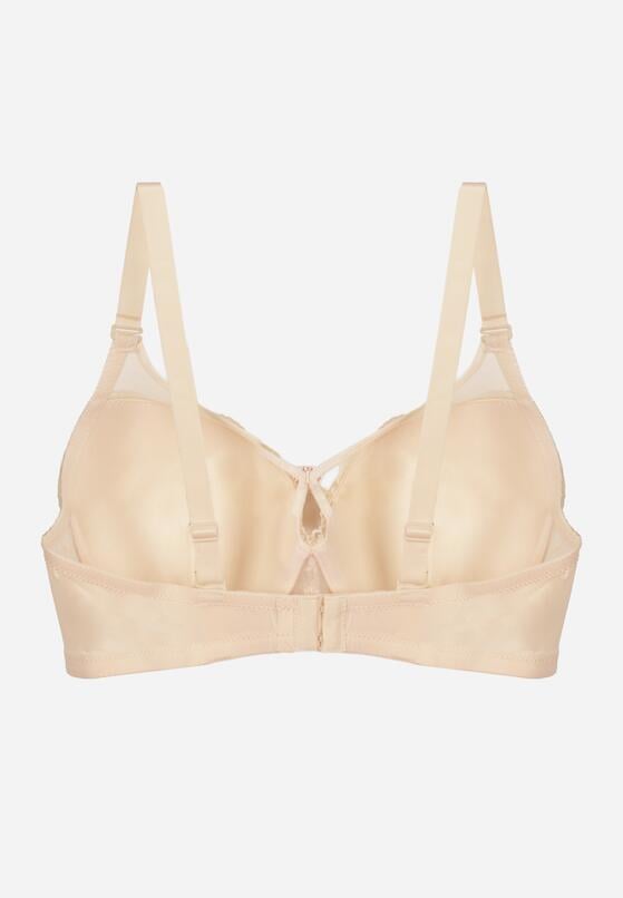 Jasnobeżowy Koronkowy Biustonosz Ozdobiony Cyrkoniowym Sercem Galirope 2