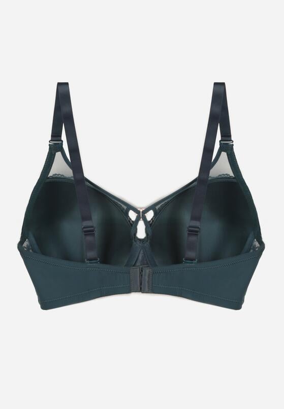 Ciemnozielony Koronkowy Biustonosz Ozdobiony Cyrkoniowym Sercem Galirope 2