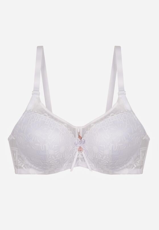 Biały Biustonosz z Koronką i Transparentną Wstawką Heliphine 1