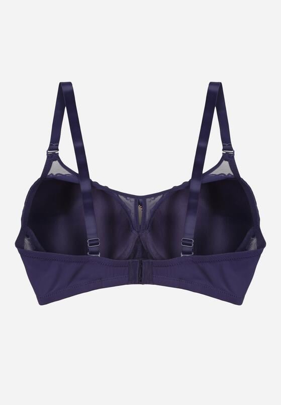 Granatowy Biustonosz z Koronką i Transparentną Wstawką Heliphine 2