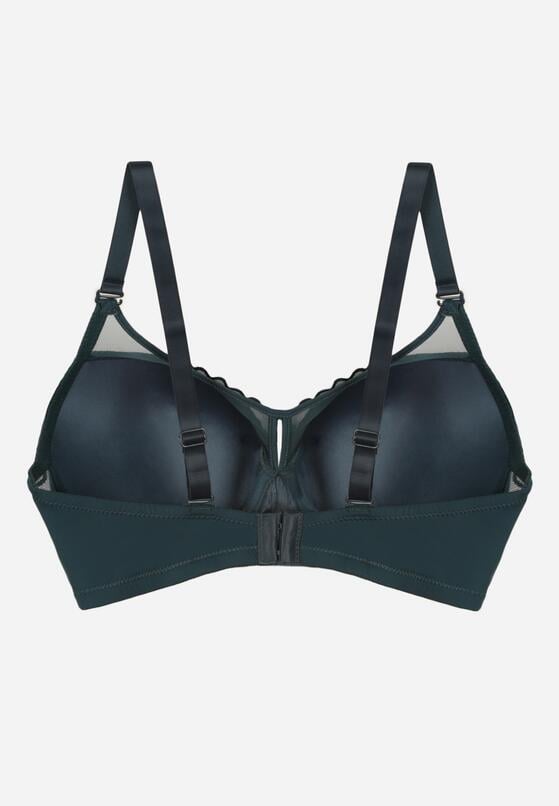 Ciemnozielony Biustonosz z Koronką i Transparentną Wstawką Heliphine 2