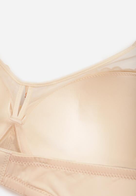 Jasnobeżowy Biustonosz z Koronką i Transparentną Wstawką Heliphine 3