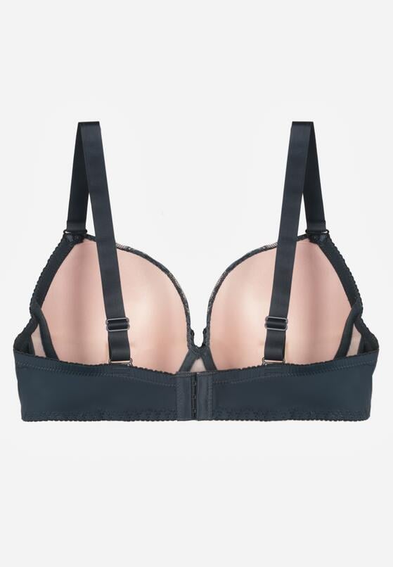 Ciemnozielony Biustonosz Ozdobiony Cyrkoniami i Koronką Corraella 6