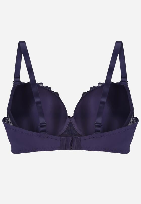 Granatowy Biustonosz z Koronką i Sercem z Cyrkonii Coratune 2