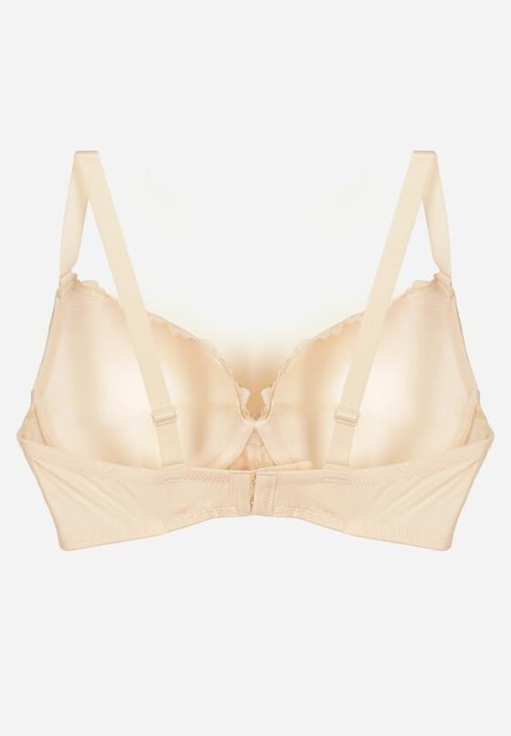 Jasnobeżowy Biustonosz z Koronką i Sercem z Cyrkonii Coratune 6