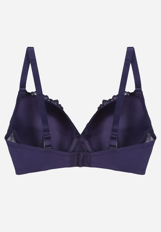 Granatowy Koronkowy Biustonosz z Kokardką Nealenia 2