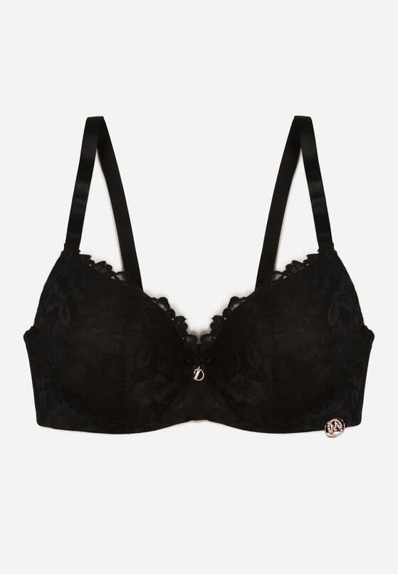 Czarny Koronkowy Biustonosz z Kokardką Nealenia 1