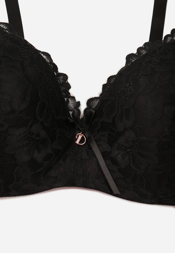 Czarny Koronkowy Biustonosz z Kokardką Nealenia 3