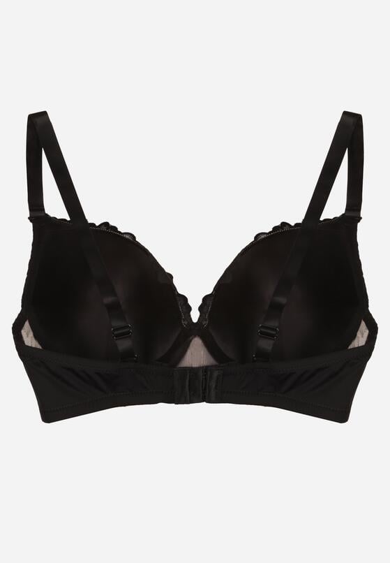 Czarno-Beżowy Koronkowy Biustonosz z Kokardką Nealenia 2