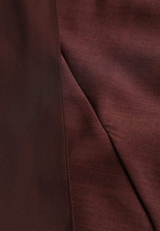 Brązowa Koktajlowa Sukienka z Odkrytymi Ramionami i Dodatkowym Szalem Krynaya 8