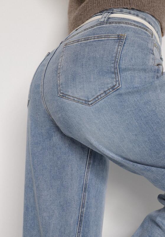 Niebieskie Jeansy Balloon z Regularnym Stanem i Ozdobnym Wiązaniem Rislyn 5